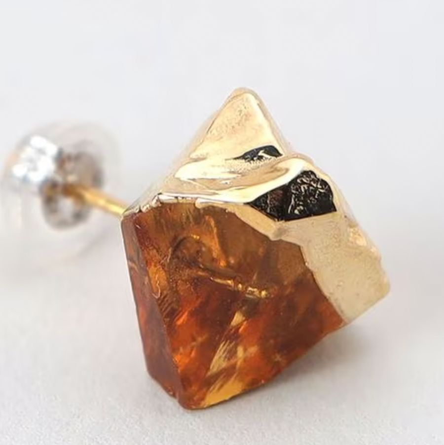 【お取り寄せ注文可能】Rough Stone Citrine Earrings(両耳用）