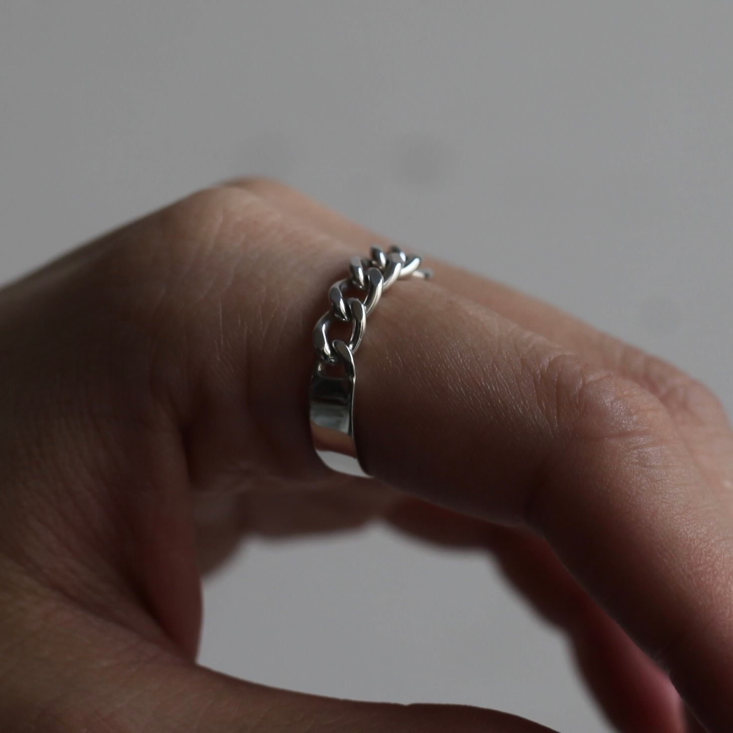 【残り一点】Curb Chain Narrow ID Ring(5mm)