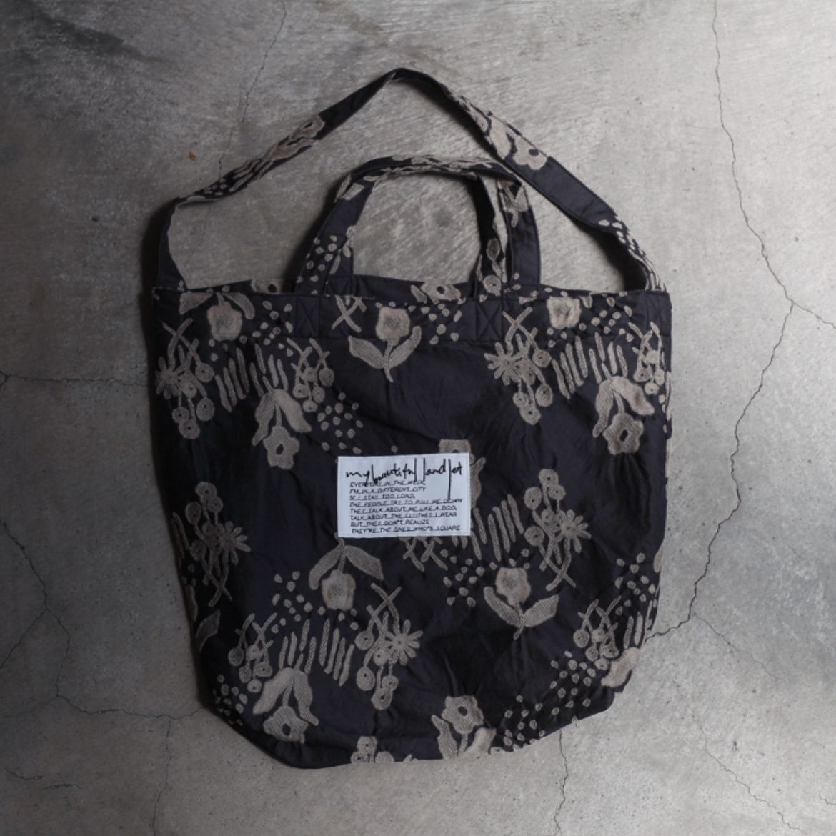 【美品】my beautiful landletトート my beautiful landlet - 【残り一点】フラワージャガードトート