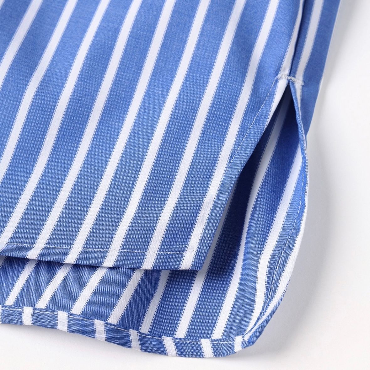 【残り一点】High Count Broad Embroidery Patch Short Sleeve Stripe Shirt