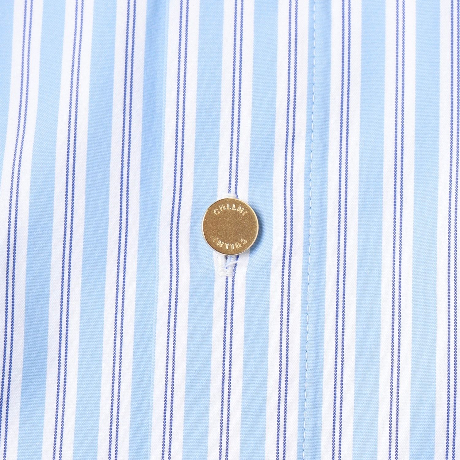 【残り一点】Stripe Front Fly Embroidery Patch Shirt