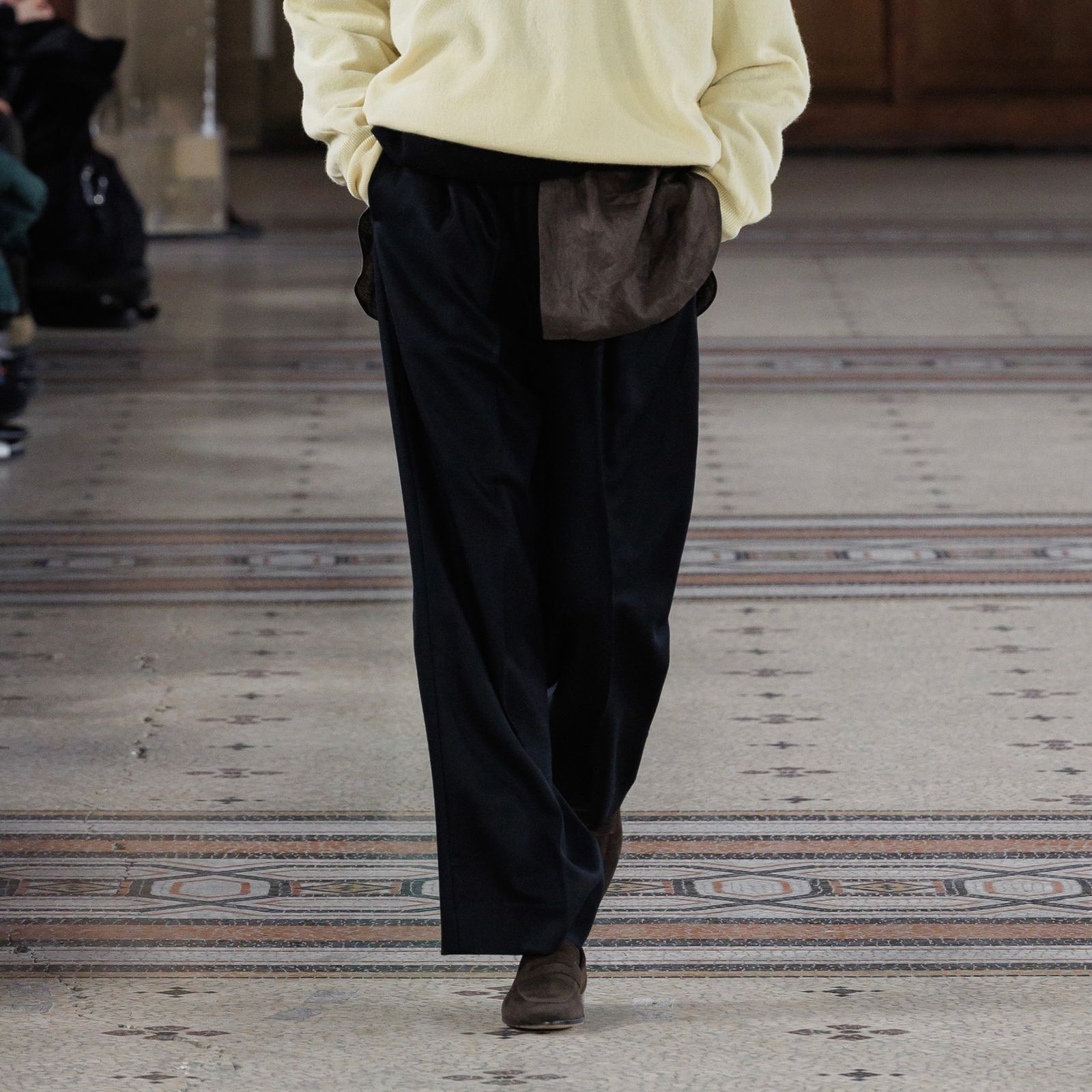【残り一点】Compressed Flannel Long Wide Trousers