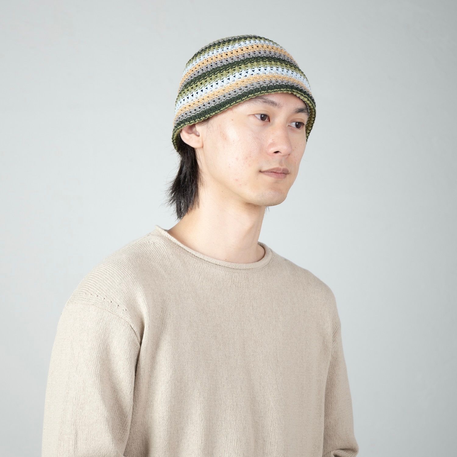【残り一点】Multi Border Knit Hat