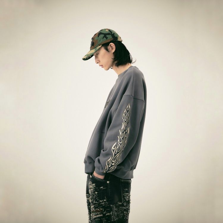 【残り一点】Leather Flame Sweatshirt