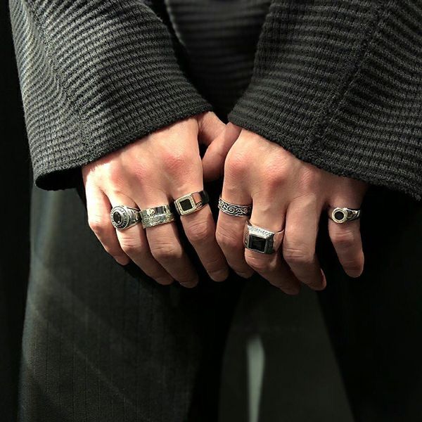 【お取り寄せ注文可能】Vine Pattern Ring_Light(BLACK)