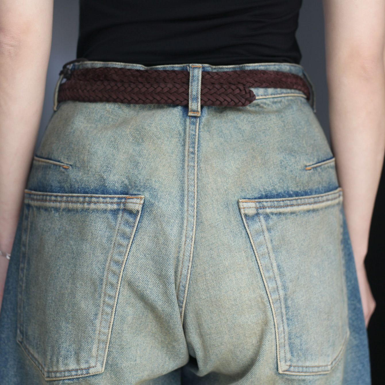 【残りわずか】3D Twisted Wide Leg Jeans