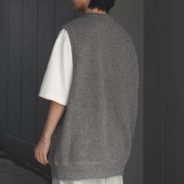 【残りわずか】Moss Stitch Zip Vest