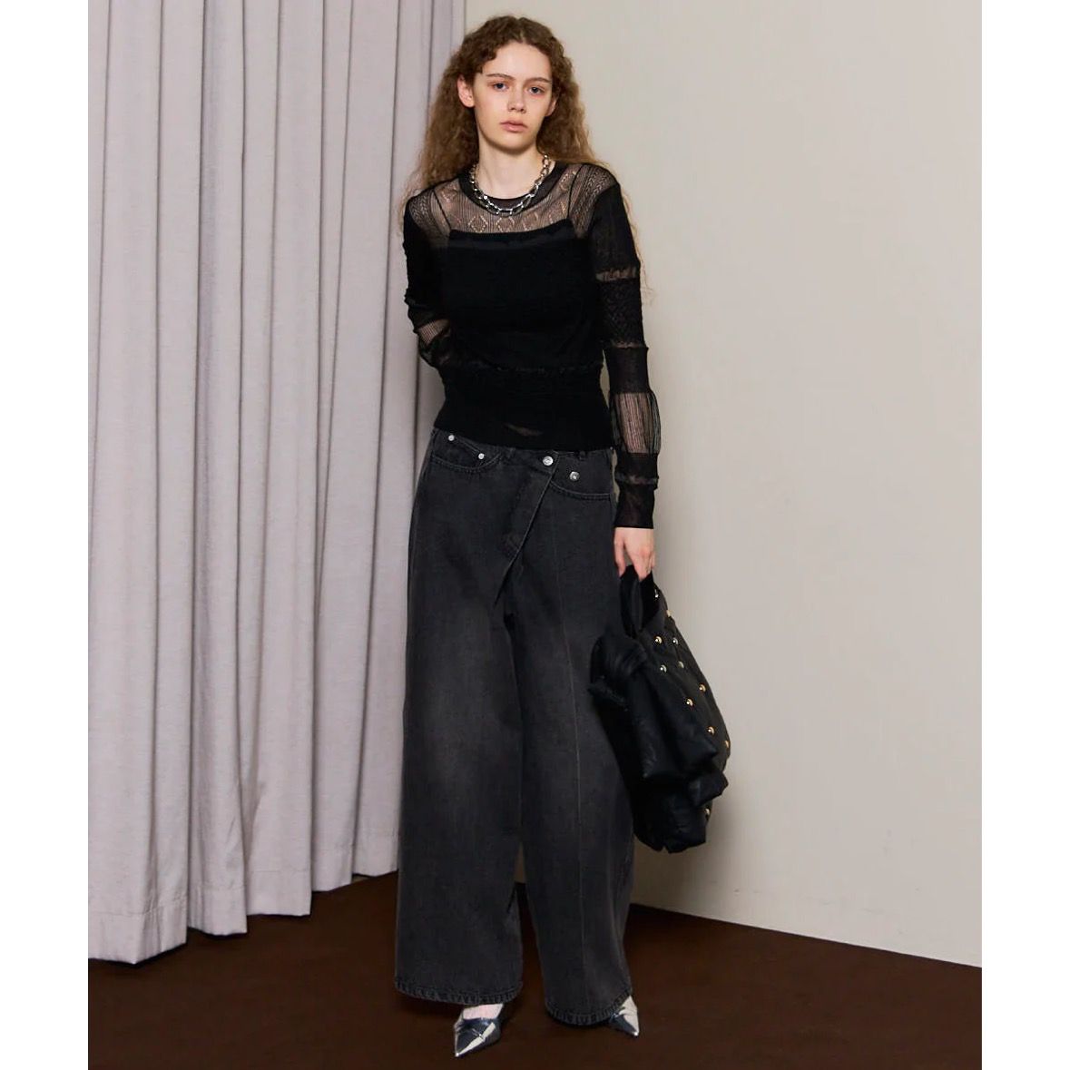 【残り一点】2way Asymmetry Tuck Denim