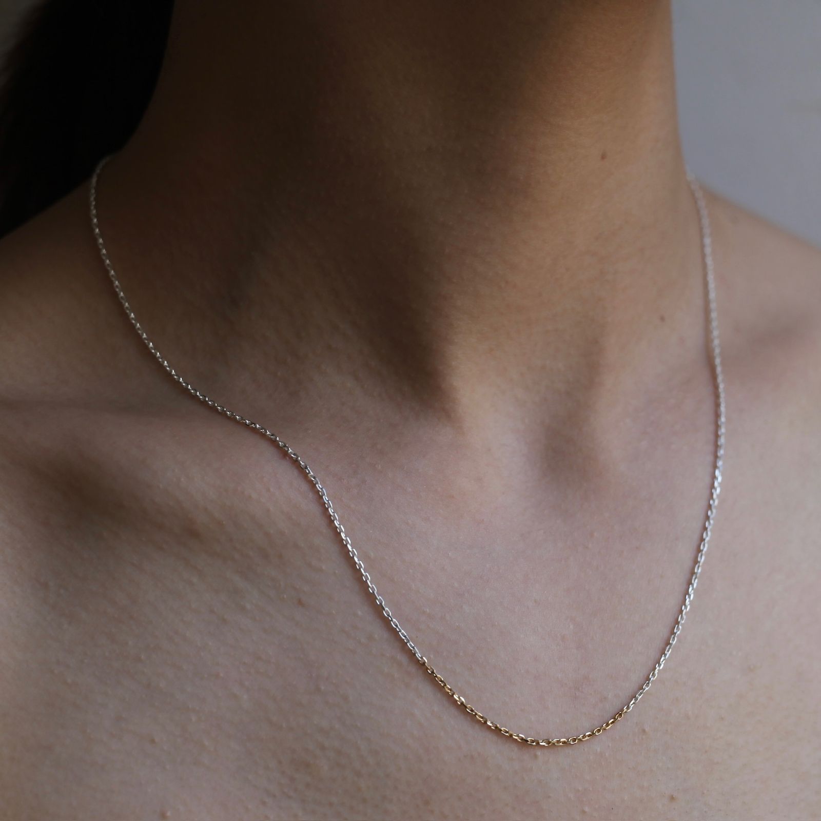 【お取り寄せ注文可能】Mix Chain Necklace(WHITE×GOLD)