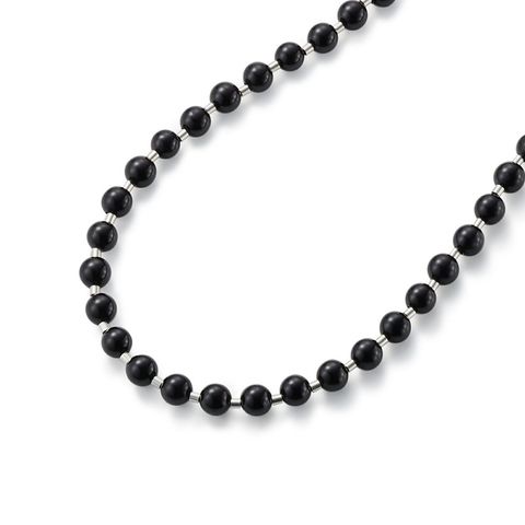 【お取り寄せ注文可能】Stone Ball Chain Necklace(BLACK)