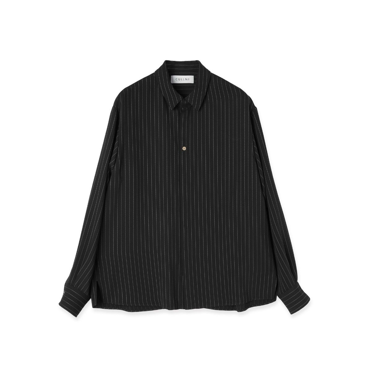 【残り一点】Stripe Double Cloth Chin Tab Long Sleeve Shirt