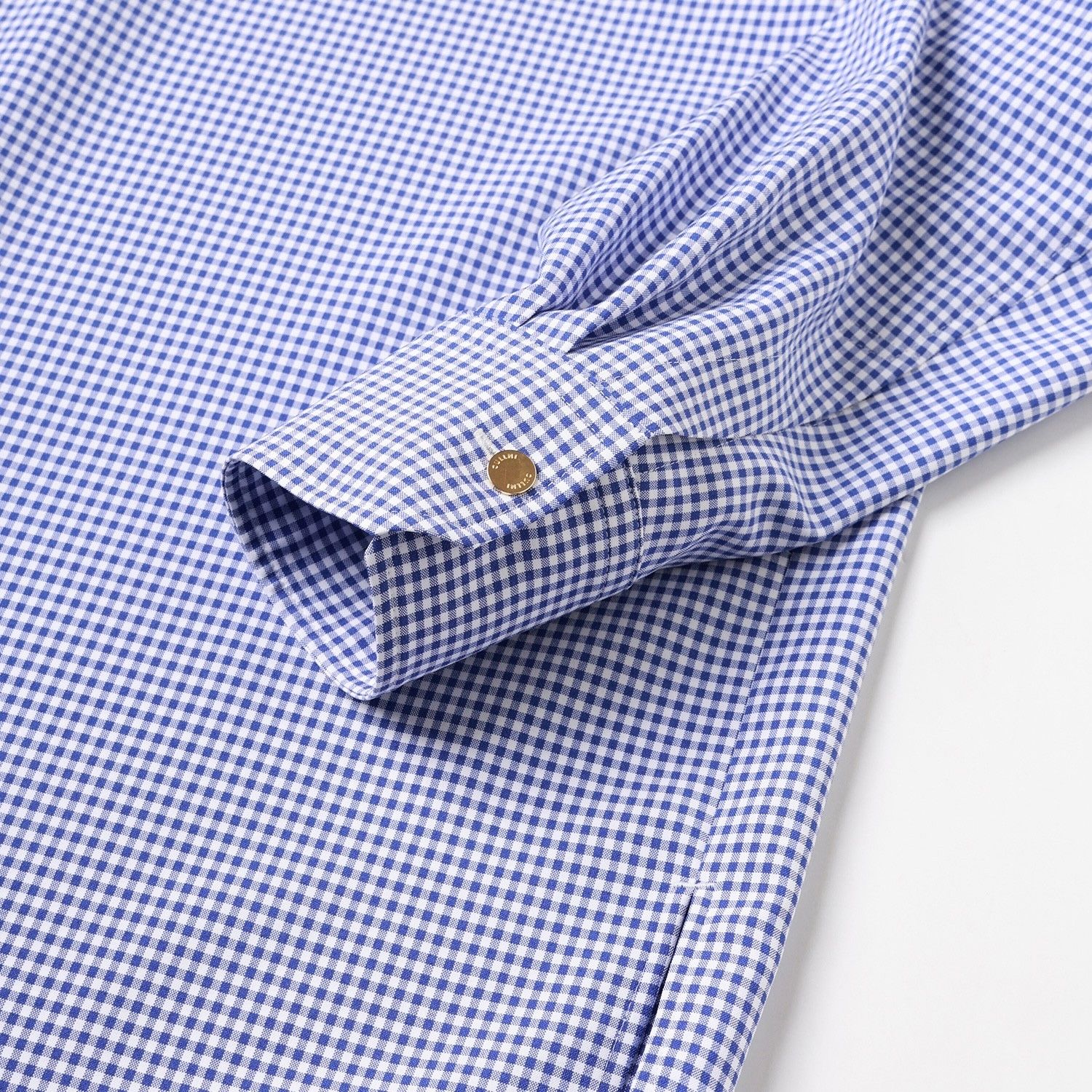 【残り一点】Gingham Check Front Fly Embroidery Patch Shirt