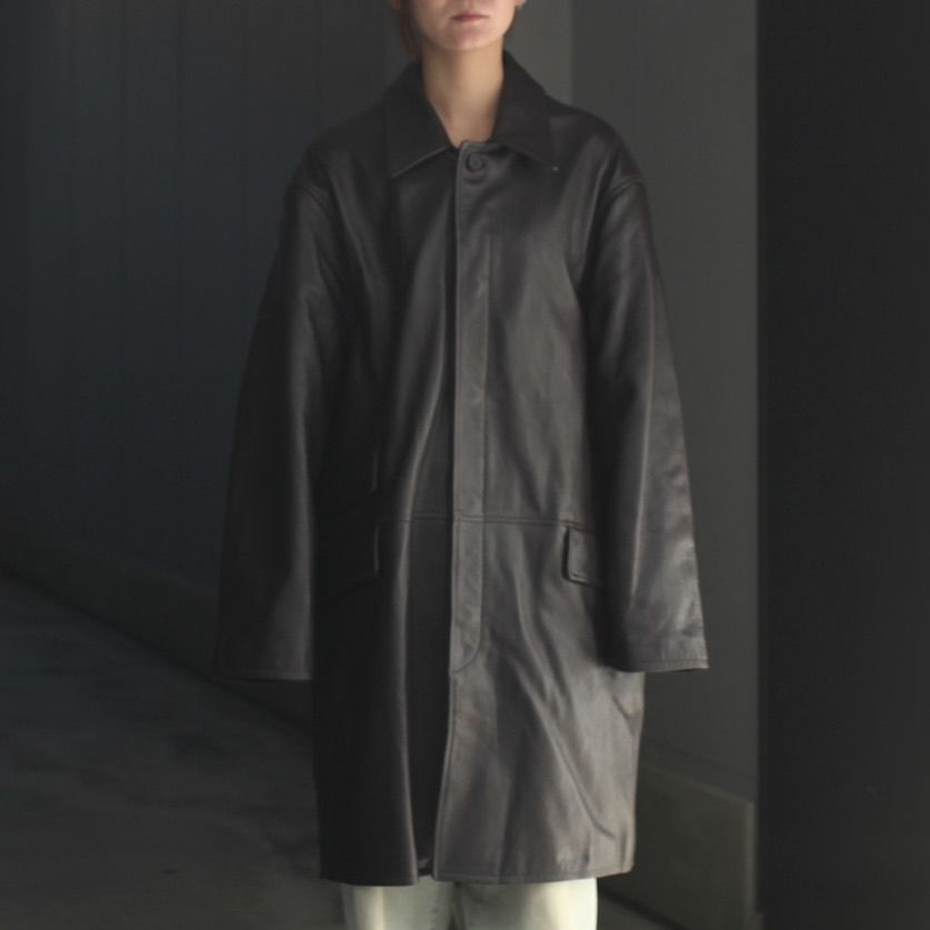 【残り一点】Leather Balmacaan Coat