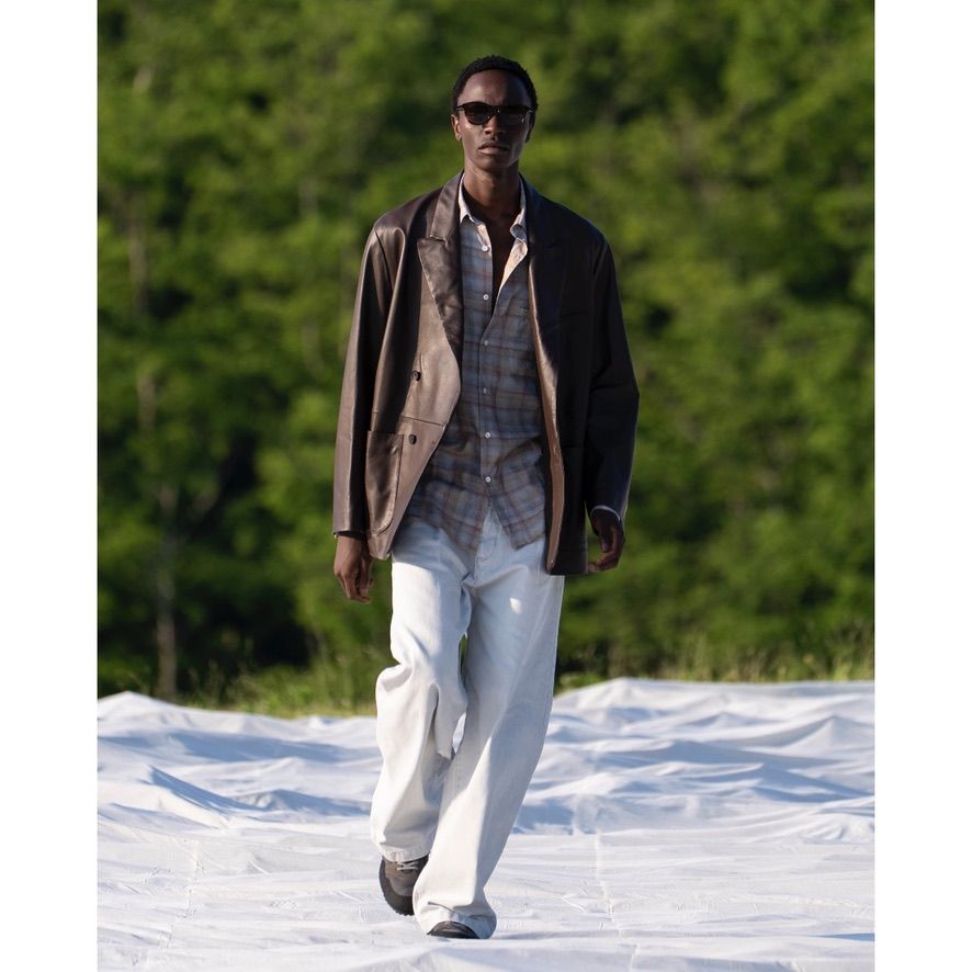 【残り一点】Printed Plaid Cotton Twill Shirt