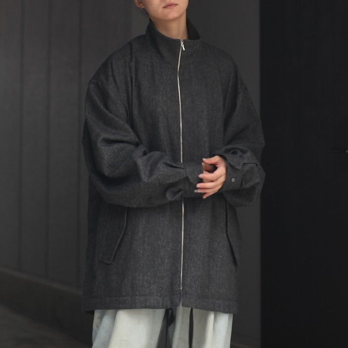 美品】stein Melton Zip Half Coat / 23AW価格83600円 - ブルゾン