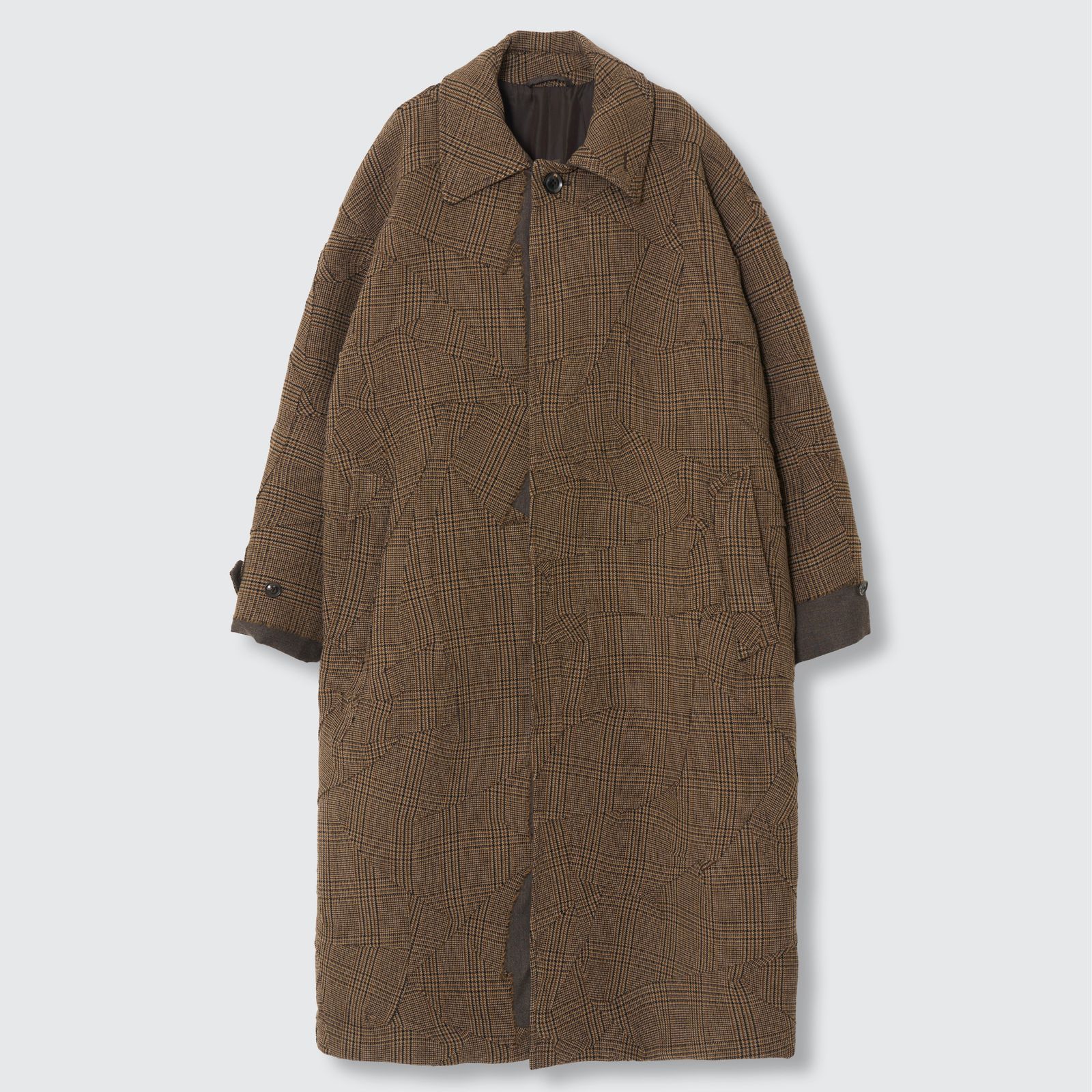 【残り一点】Needlepunched Wool Tweed Balmacaan Coat