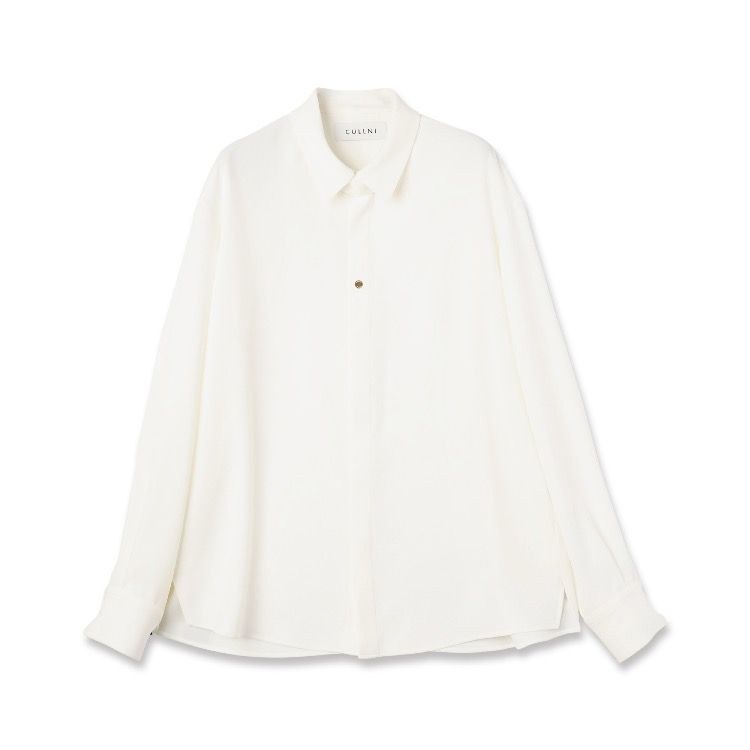 【残り一点】Double Cloth Twill Front Fly Chin Tab Shirt