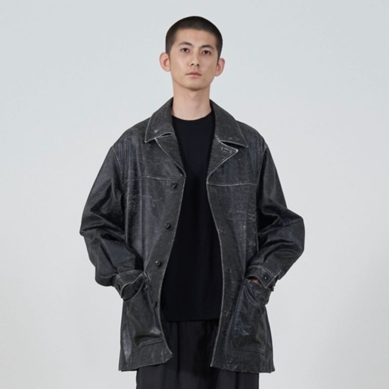 YOKE - 【残りわずか】Cracked Goat Leather Car Coat | ACRMTSM 