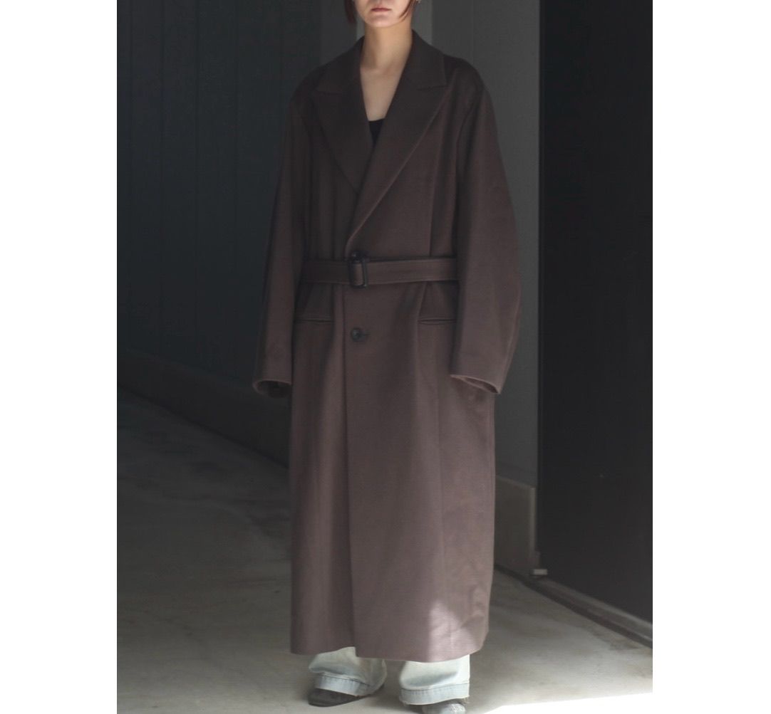 定価12.6万 AKM SHAWL LONG TRENCH COAT M コート ユリウス JULIUS Wool Cashmere Saxony Over Size Long Coat