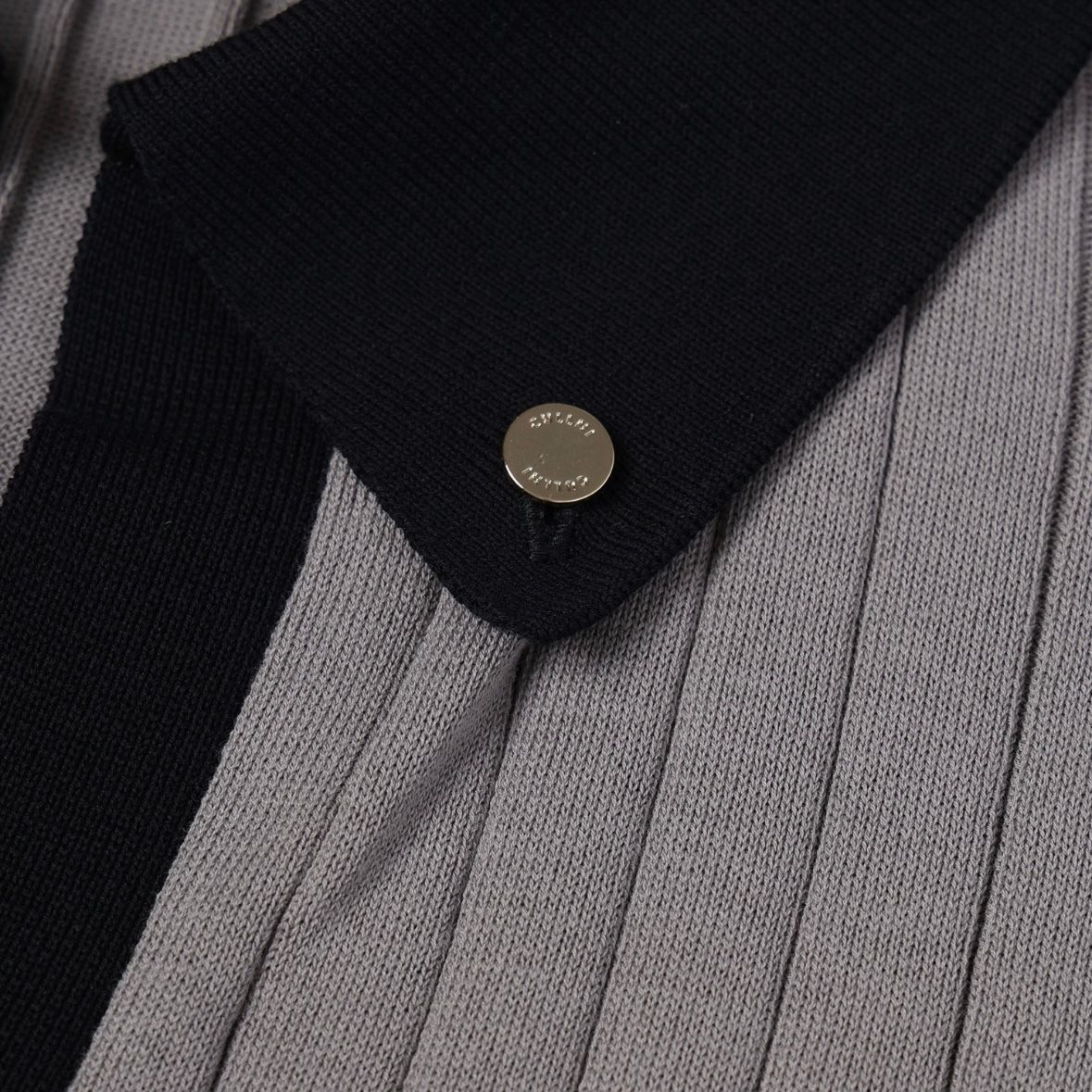 【残り一点】Wide Rib Skipper Collar Short Sleeve Knit