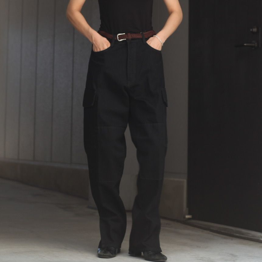 LAD MUSICIAN - 【残り一点】12oz Flat Denim Slit Cargo Pants