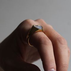 【お取り寄せ注文可能】Heart Stone Ring(WHITE×GOLD)