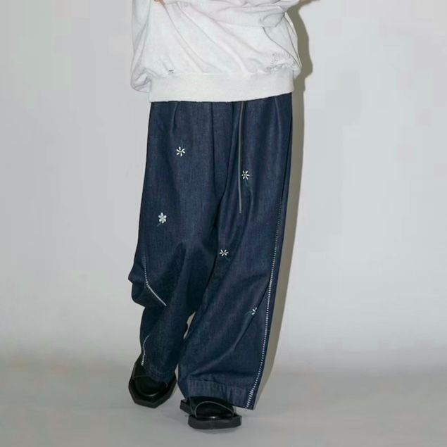 【残り一点】12.5OZワイドデニムパンツ(PRINTED_ONE WASH)