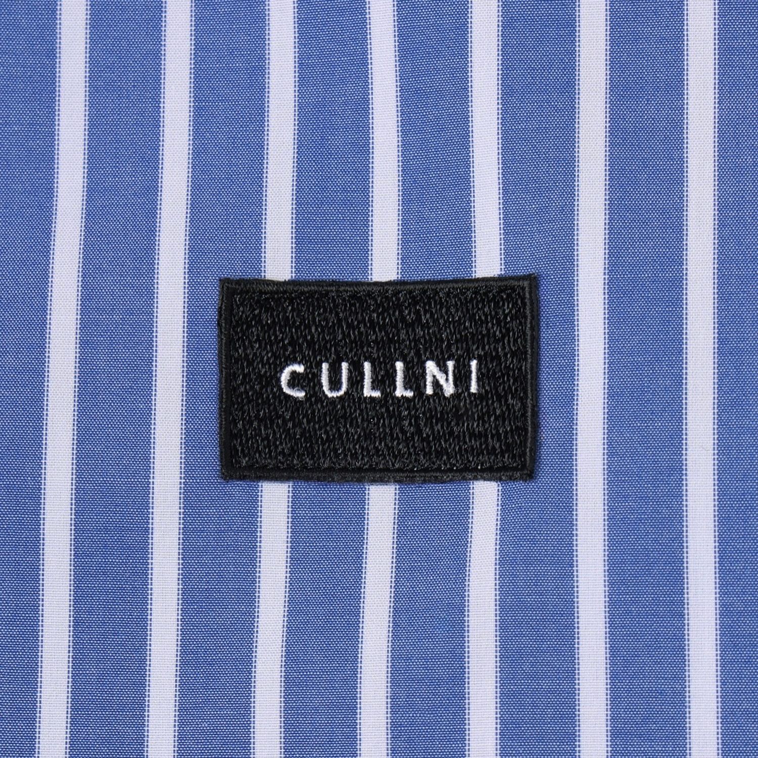 【残り一点】High Count Broad Embroidery Patch Stripe Shirt