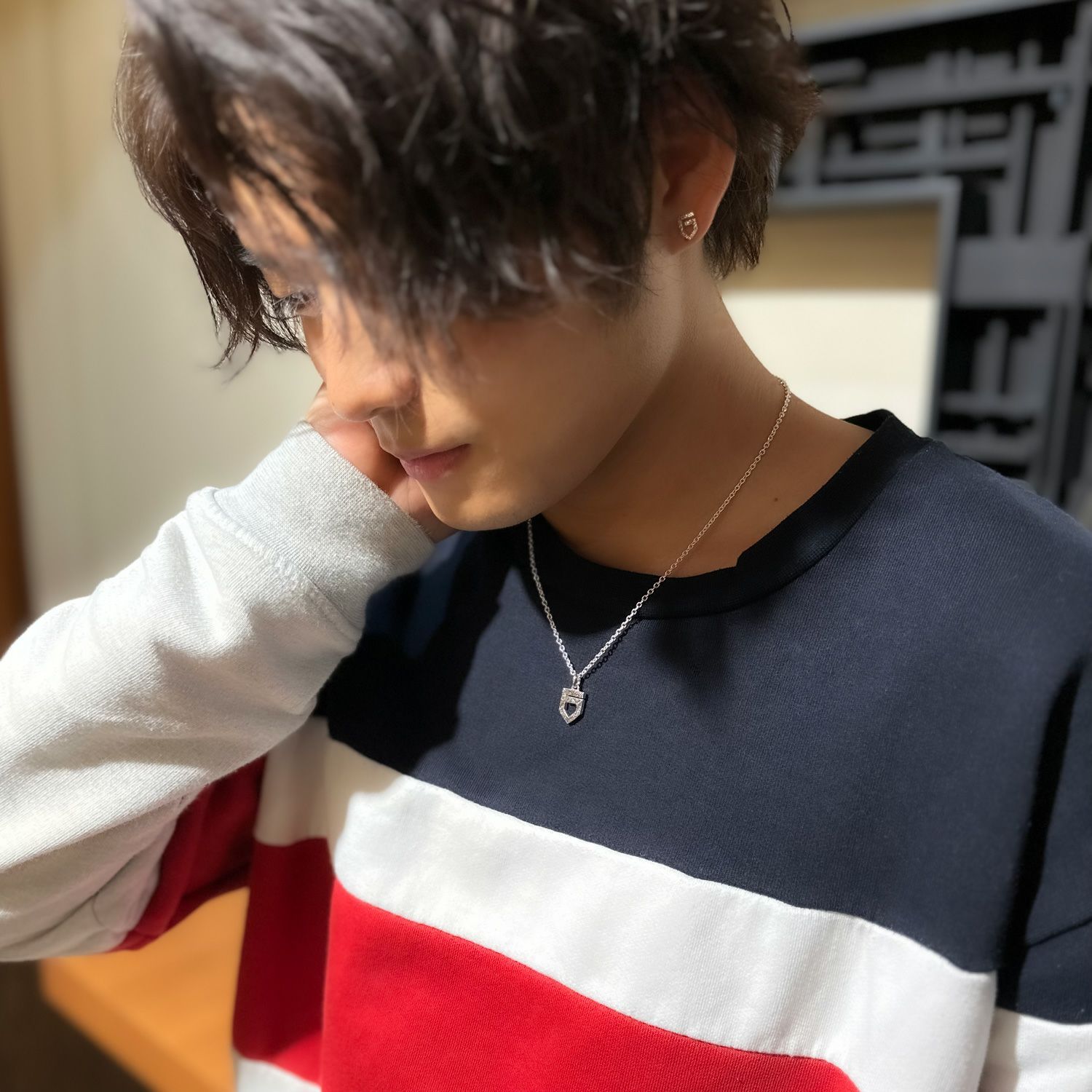 【お取り寄せ注文可能】Vine Pattern G Pendant_L(BLACK)