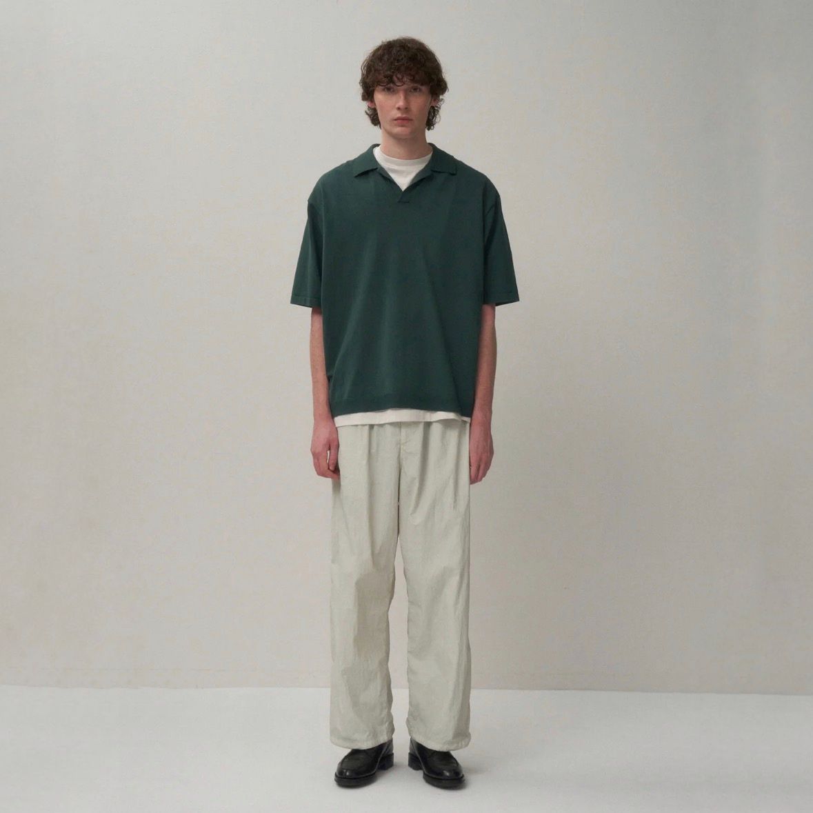 【残り一点】Fine Ice Cotton Skipper Polo Sweater