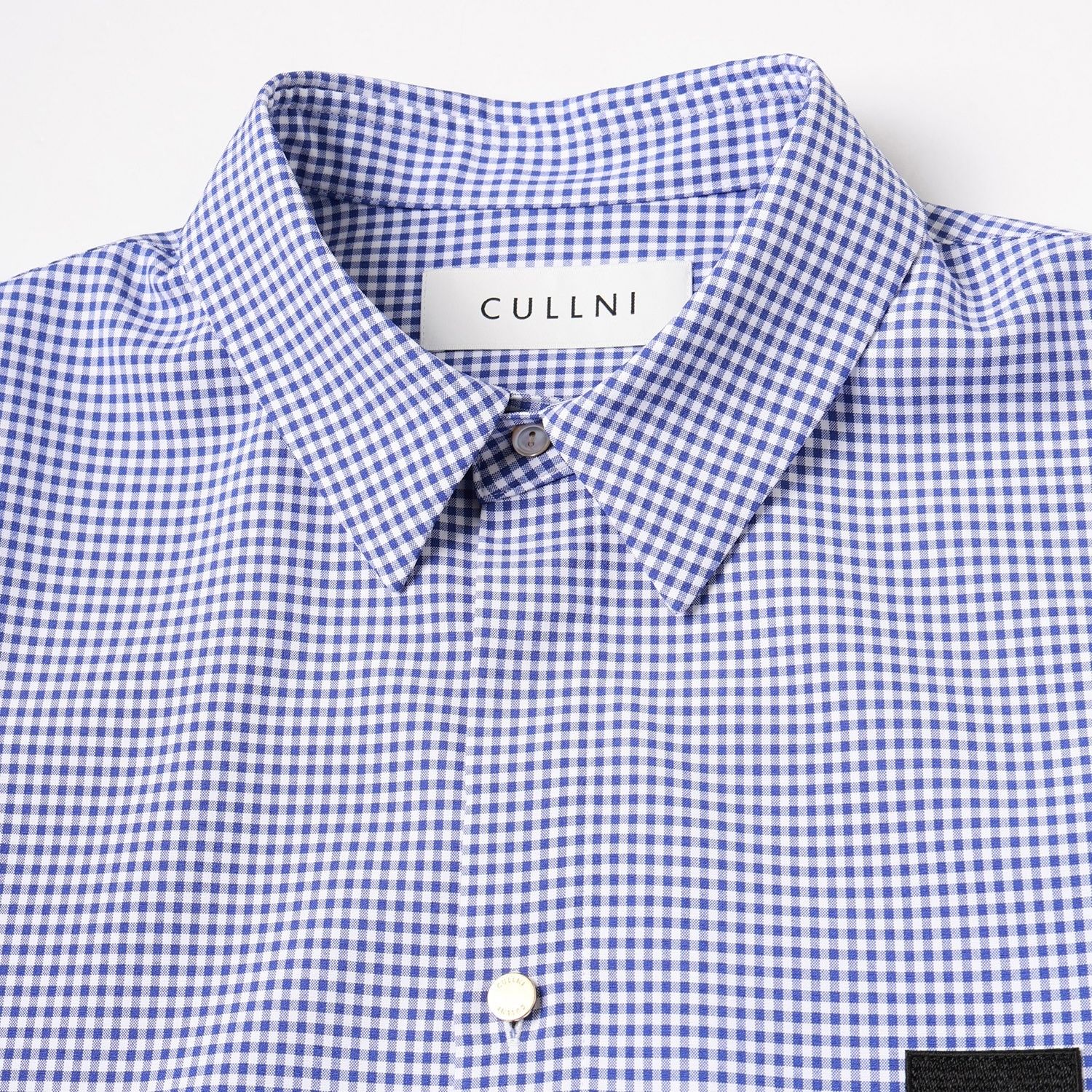 【残り一点】Gingham Check Front Fly Embroidery Patch Shirt