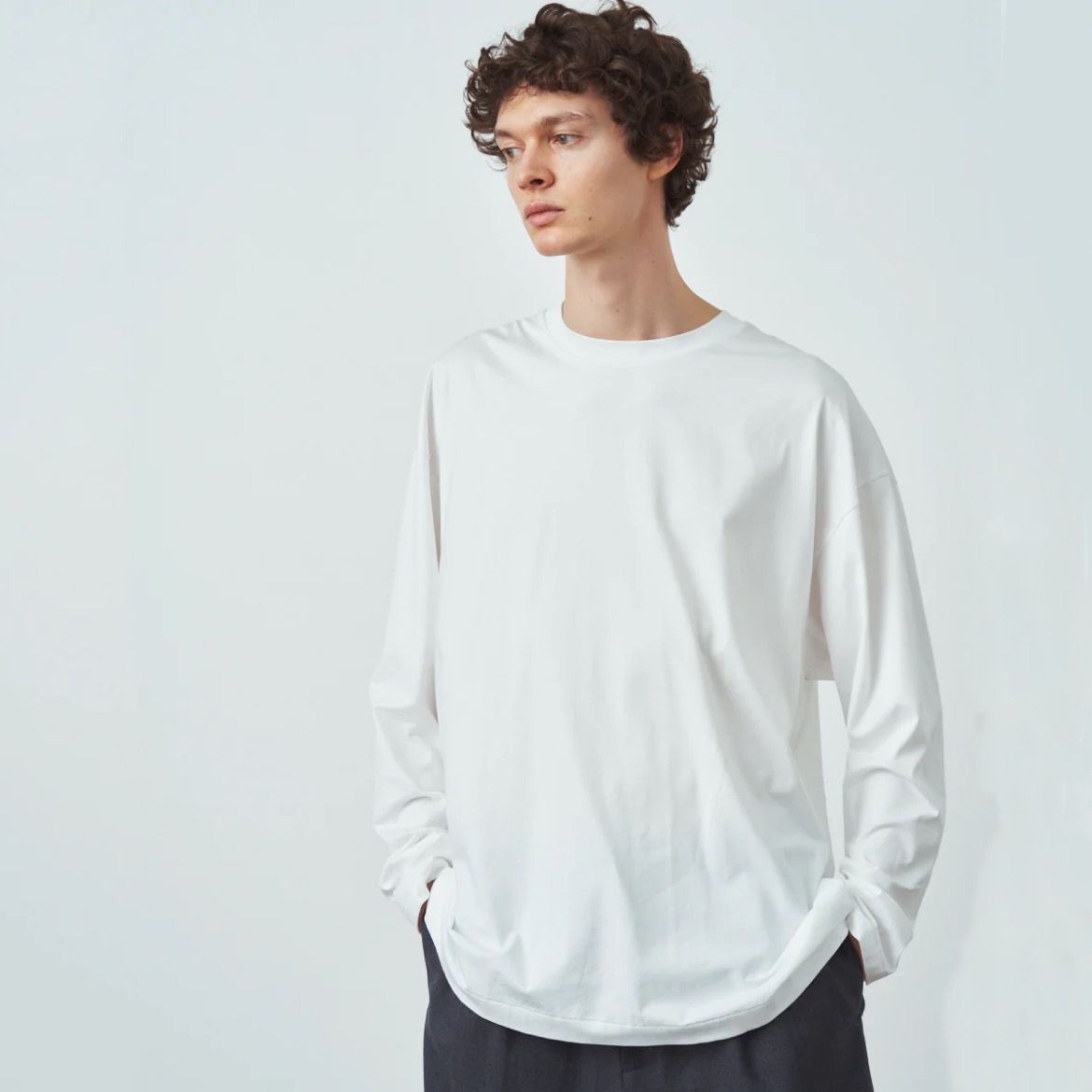 ATON - 【残りわずか】Suvin60/2 Oversized Long-Sleeve T-shirt