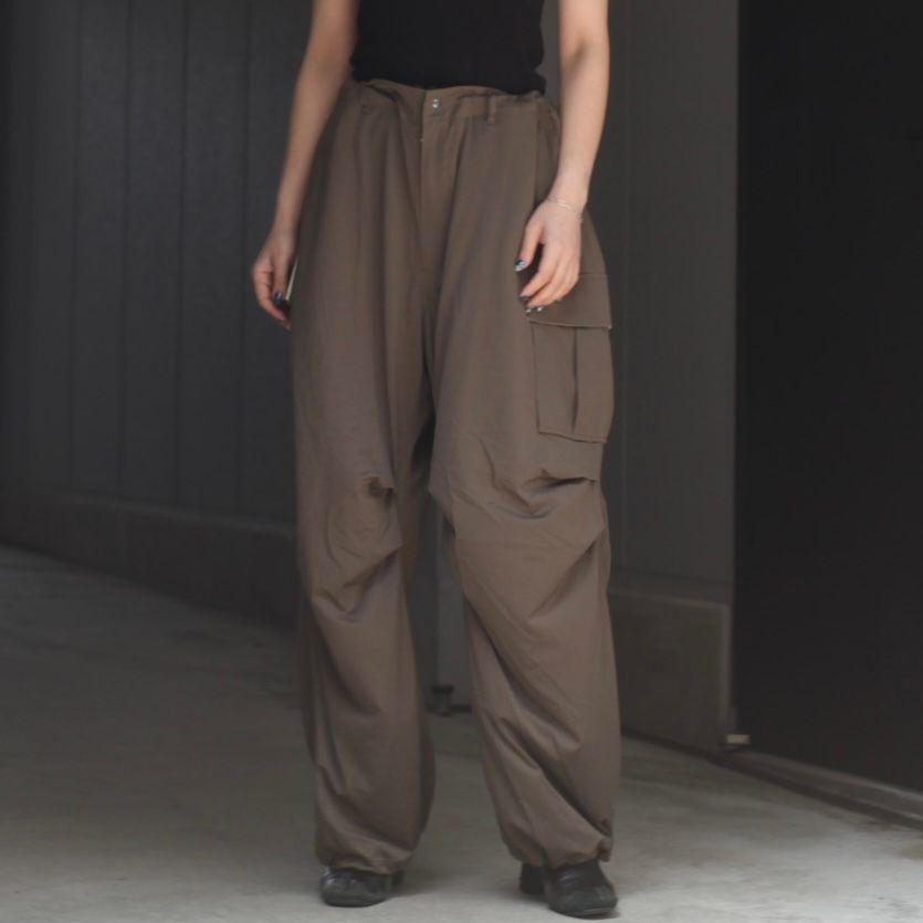 KANEMASA PHIL.】36G WOOL STRIPE EASY TROUSERS - BLACK SP