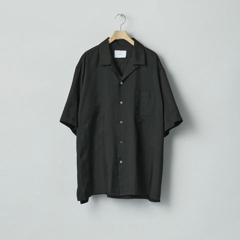 【残りわずか】Silk Cupro Twill Open Collar S/S Shirt