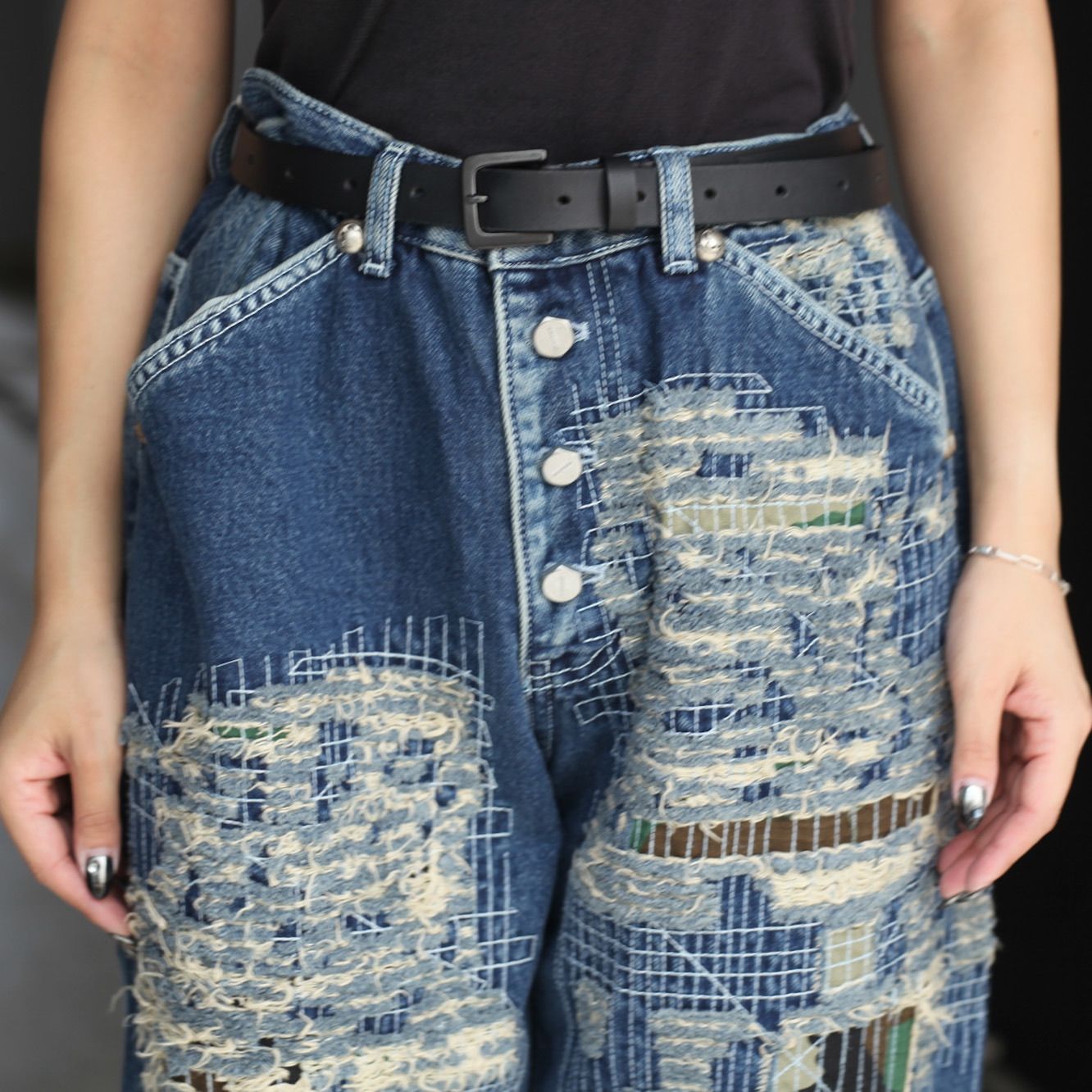 【残り一点】Vintage-Stitched Camo Denim Pants