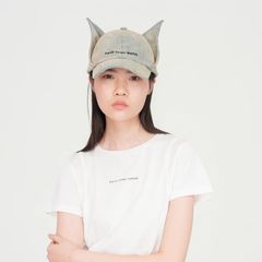 【残り一点】Blue Washed Denim Cat Earflap Baseball Cap