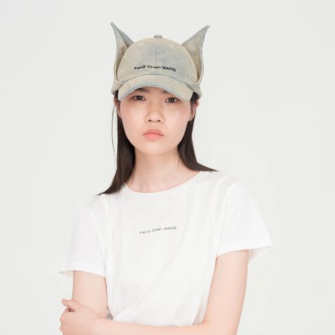 【再販売通知受付可能】Blue Washed Denim Cat Earflap Baseball Cap