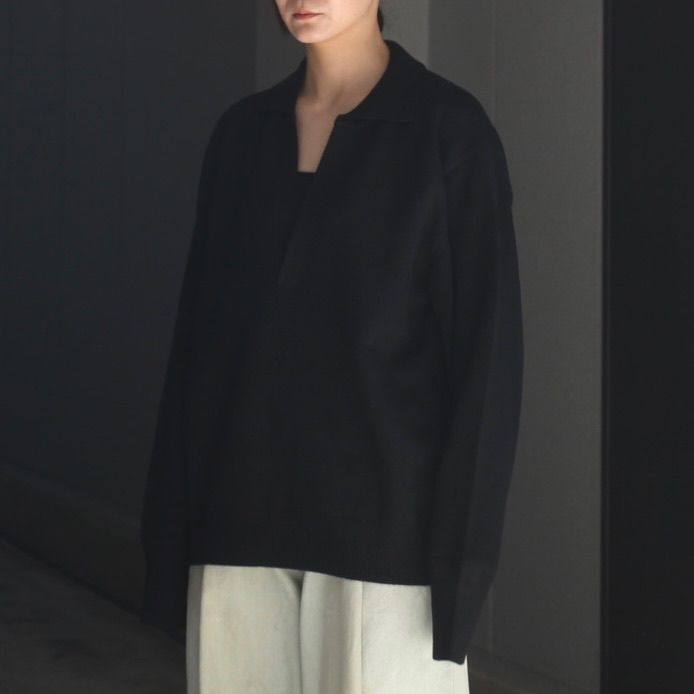 【残りわずか】Extra Fine Wool Knit Skipper LS
