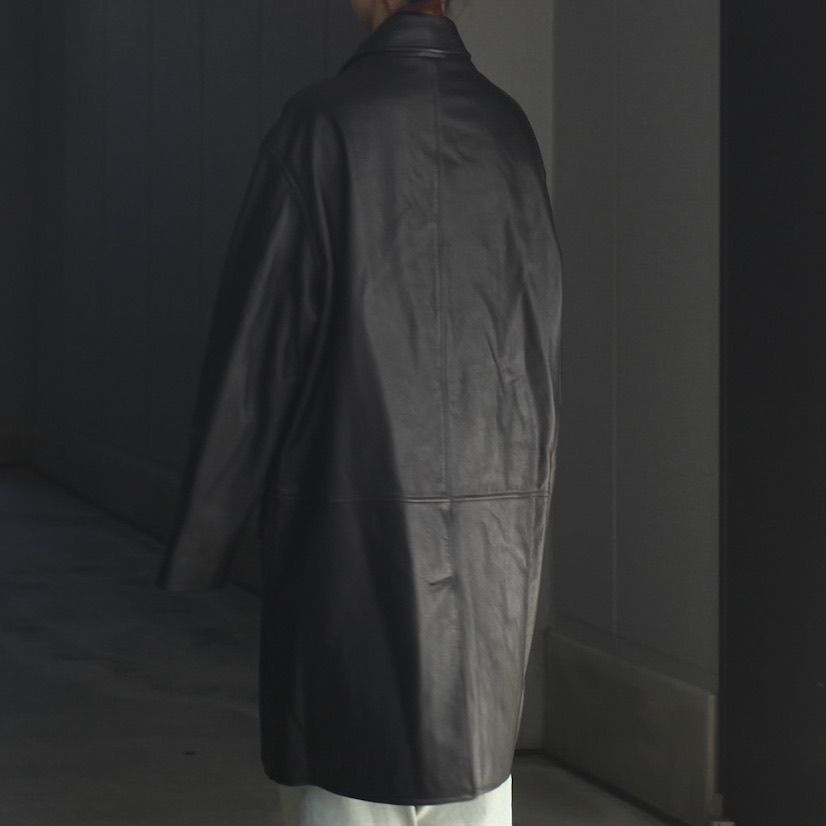 【残り一点】Leather Balmacaan Coat