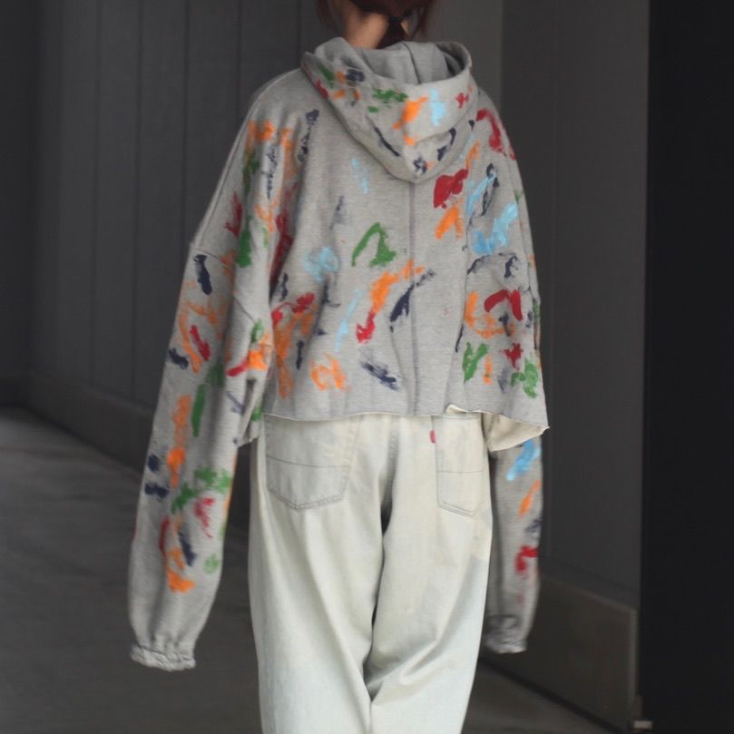 【残り一点】Ordinary Short Giant Hoodie With Hand Painting