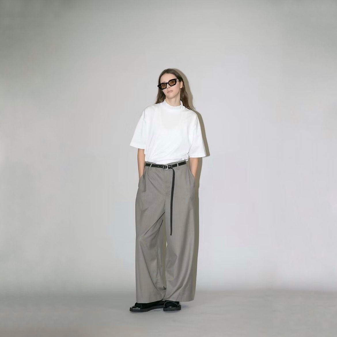 【残り一点】ウォッシャブルツイルワイドパンツ