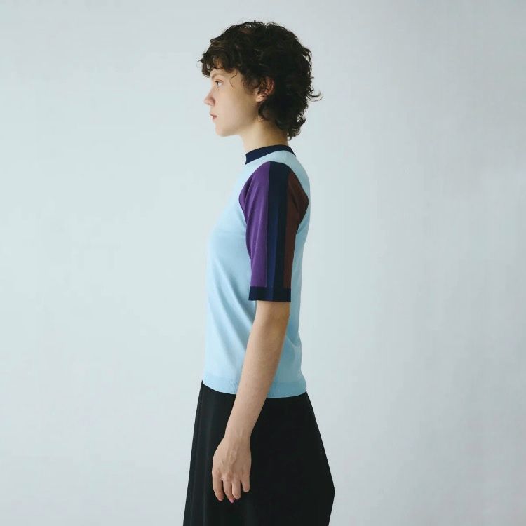 herin.cye カラーブロックフレアトップス HeRIN.CYE - 【残り一点】Color Block Knit Tops | ACRMTSM