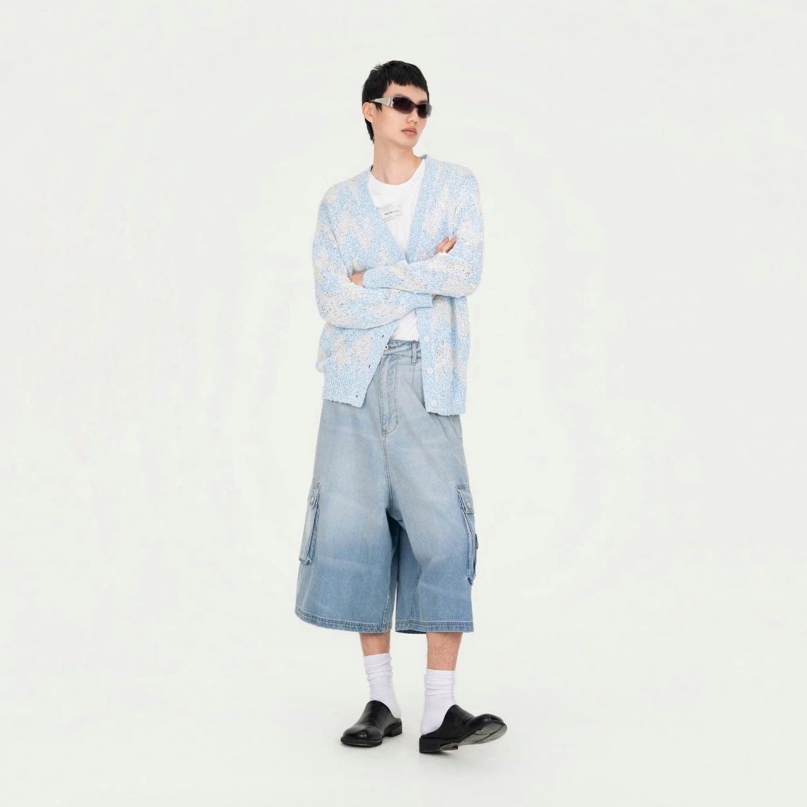 【残り一点】Oversized Mid Length Denim Cargo Trouser