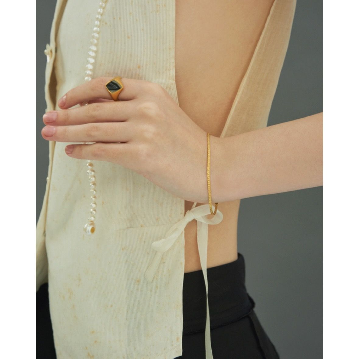 【お取り寄せ注文可能】How Raw Diashape Stone Ring(GOLD)