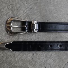 【残りわずか】3-Piece Silver Buckle Belts(BLACK×NICKEL)