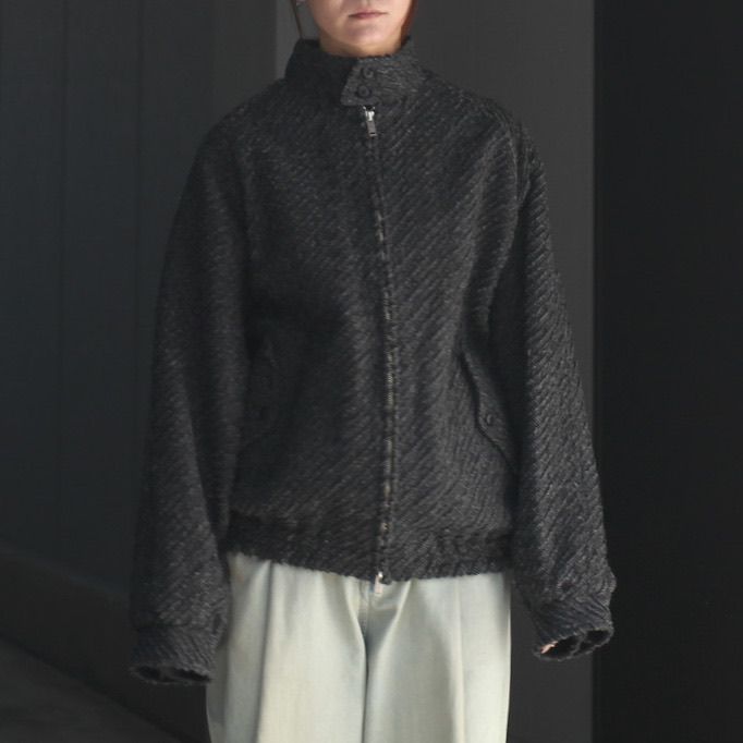 【残り一点】Herringbone Bonding Tweed Harrington Jacket