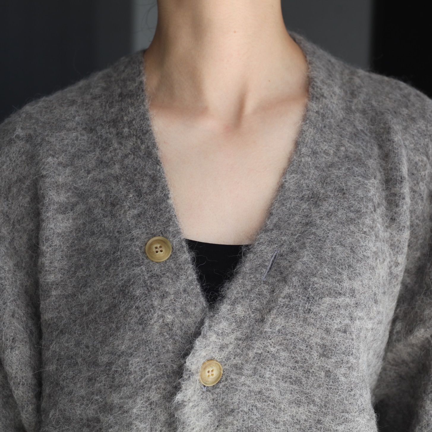 【残り一点】3color Mix Baby Alpaca Cardigan