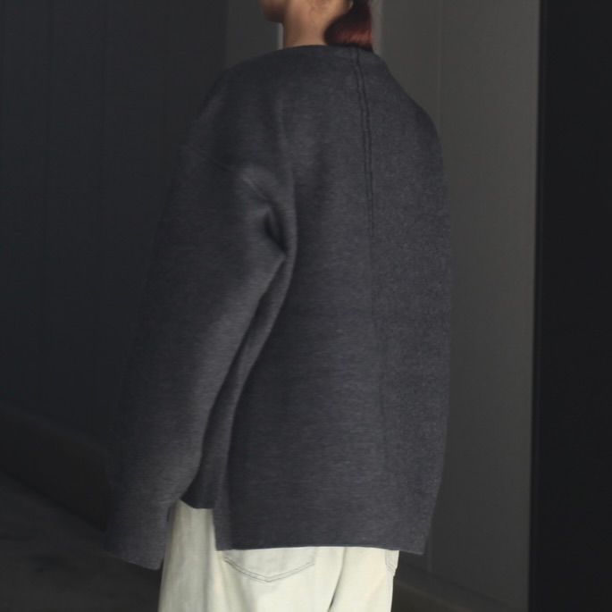 【残り一点】Extra Fine Wool Knit Boat Neck LS
