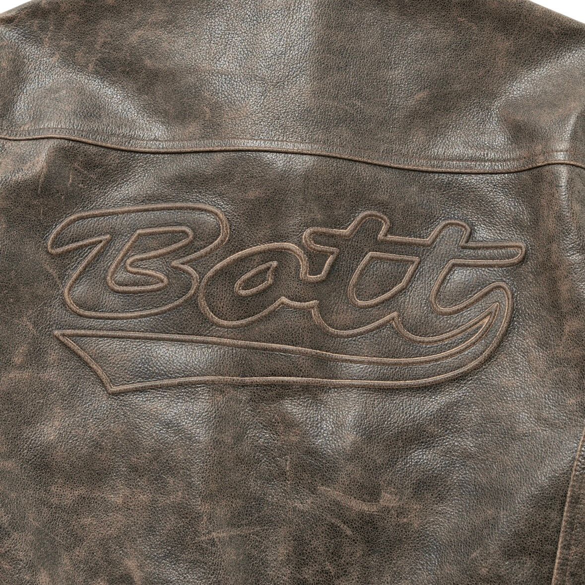 【残り一点】Script Logo Cracked Leather Jacket