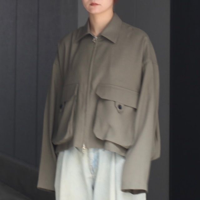 my beautiful landlet - MILITARY CLOTH TUCK WIDE PANTS/OLIVE